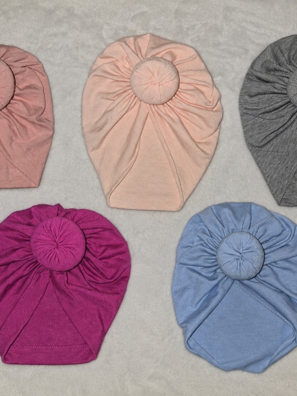 Kids Soft Knotted Turban Hat - Pink, Peach, Gray, Blue, Fuchsia